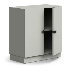 Szafa Qbus 1 Półka, Cokół, Uchwyty, 868x800x420 Mm, Jasnoszary