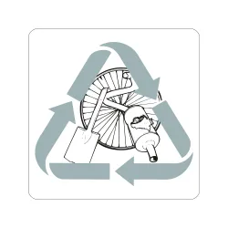 Naklejka Z Oznaczeniem Odpadów, Metal/złom, Szary