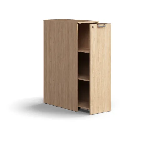 Zamykana Szafka Boczna Qbus Prawa Z Uchwytem, 1250x400x800 Mm, Dąb