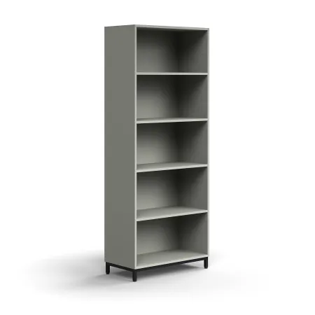 Regał Qbus 4 Półki, Nóżki, 2020x800x400 Mm, Czarny, Jasnoszary