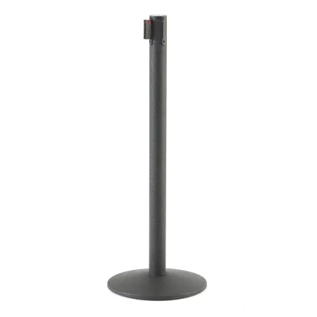 Słupek Odgradzający Z Taśmą, 3650 Mm, Czarny, Biało-czerwona Taśma