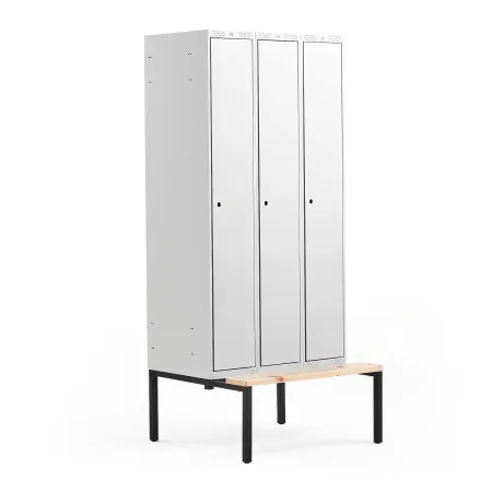 Szafa Ubraniowa Classic, Z ławeczką, 3 Moduły, 2120x900x550 Mm, Szary