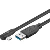 Kabel Usb 3.0 C-a M/m 1m Kątowy Czarny