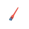 Patchcord Sftp 0,15m Cat6a Superflex Czerwony Na Kablu Cat7