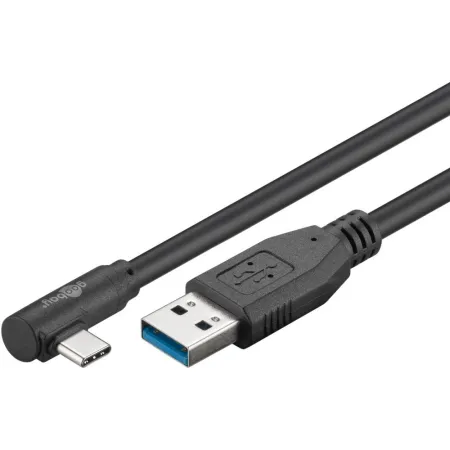 Kabel Usb 3.0 C-a M/m 0,5m Kątowy Czarny