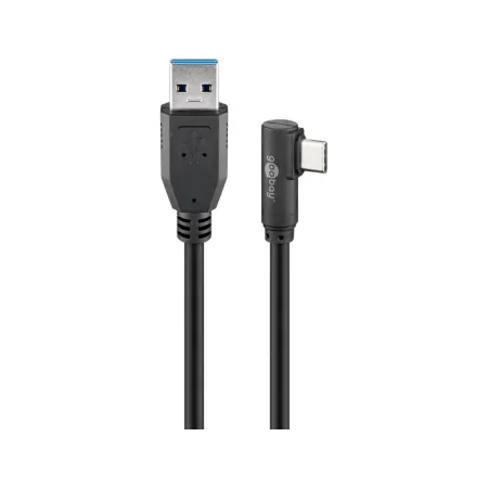 Kabel Usb 3.0 C-a M/m 1m Kątowy Czarny