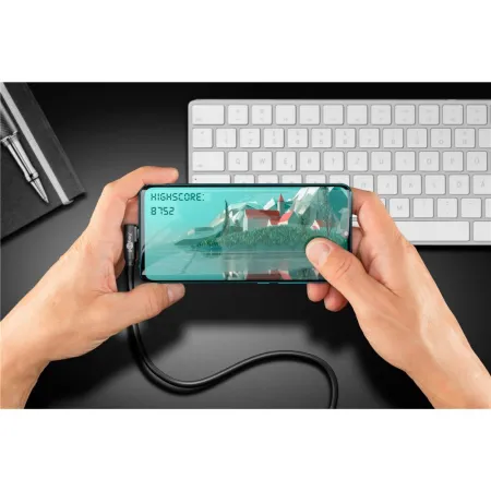 Kabel Usb 3.0 C-a M/m 1m Kątowy Czarny