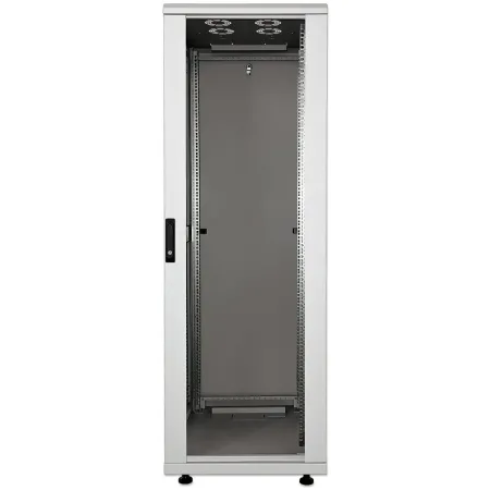 Szafa Stojąca Złożona 42u 600x600 Rack 19 Drzwi Szkło Szara