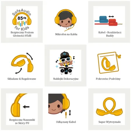 Słuchawki Dla Dzieci Explore+ 85db Z Mikrofonem Buddyphones