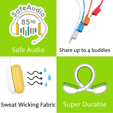 School+ Słuchawki Dla Dzieci 3+ 85db Z Mikrofonem Niebieskie